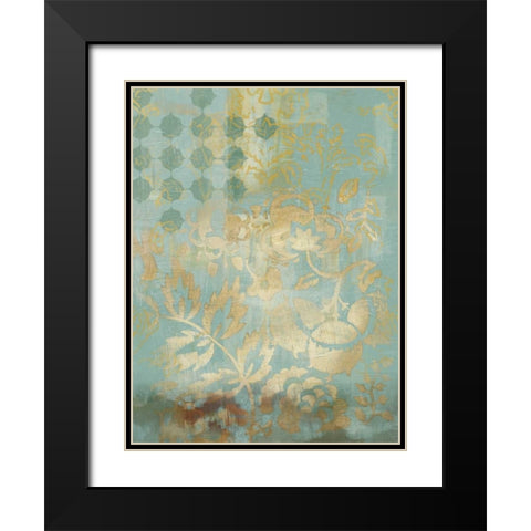 Gilded Tapestry II Black Modern Wood Framed Art Print with Double Matting by Zarris, Chariklia