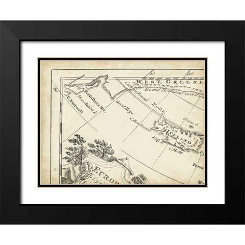 Map of Europe Grid I Black Modern Wood Framed Art Print with Double Matting by Jeffreys, T.