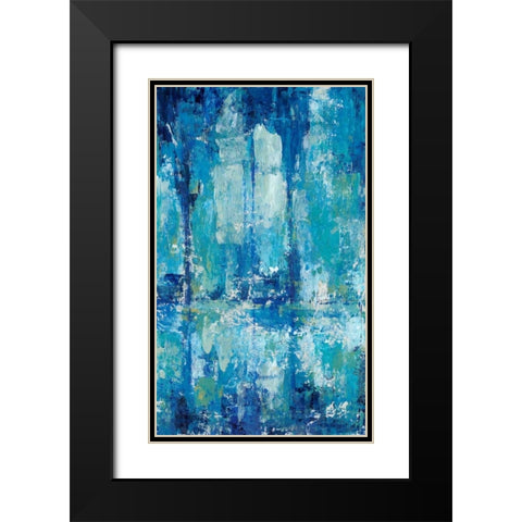 Blue Reflection Triptych II Black Modern Wood Framed Art Print with Double Matting by OToole, Tim
