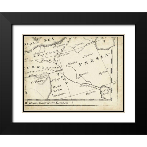 Map of Europe Grid IX Black Modern Wood Framed Art Print with Double Matting by Jeffreys, T.