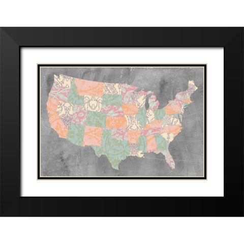 Patterned States I Black Modern Wood Framed Art Print with Double Matting by Goldberger, Jennifer