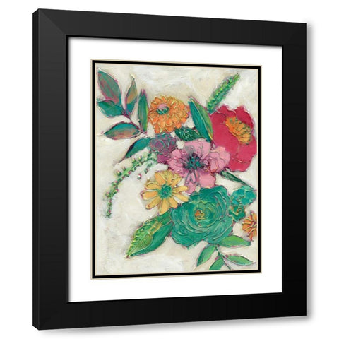 Olives Flowers I Black Modern Wood Framed Art Print with Double Matting by Zarris, Chariklia