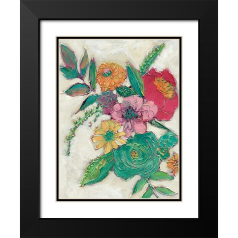 Olives Flowers I Black Modern Wood Framed Art Print with Double Matting by Zarris, Chariklia