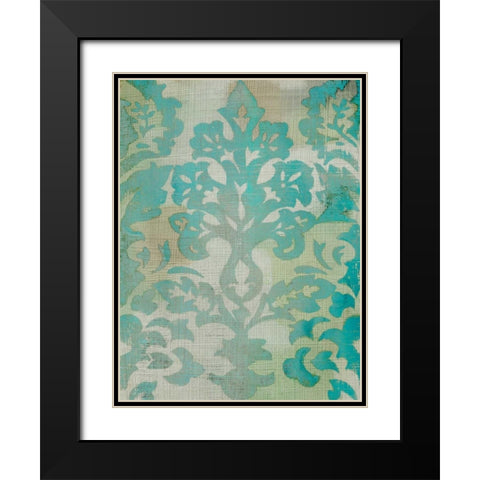 Velvet and Damask II Black Modern Wood Framed Art Print with Double Matting by Zarris, Chariklia