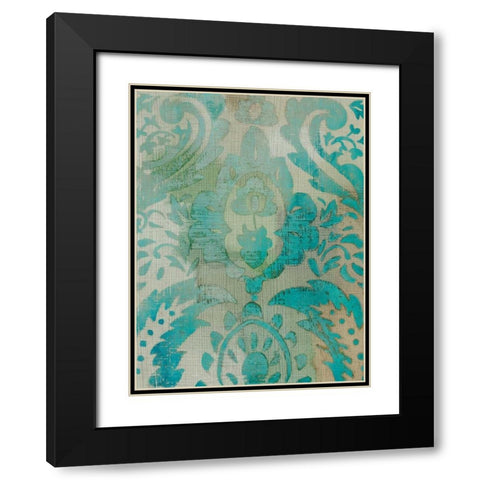 Velvet and Damask III Black Modern Wood Framed Art Print with Double Matting by Zarris, Chariklia