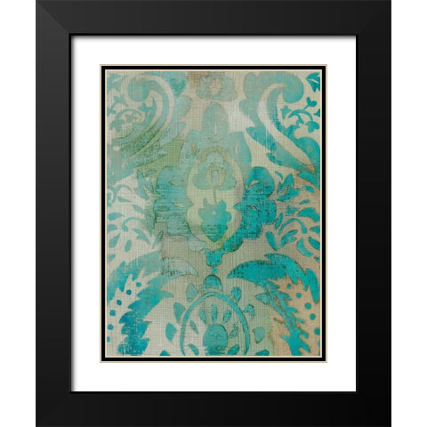 Velvet and Damask III Black Modern Wood Framed Art Print with Double Matting by Zarris, Chariklia