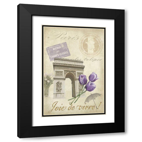 Paris Tour II Black Modern Wood Framed Art Print with Double Matting by Reynolds, Jade