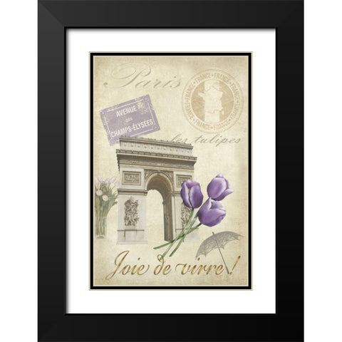 Paris Tour II Black Modern Wood Framed Art Print with Double Matting by Reynolds, Jade