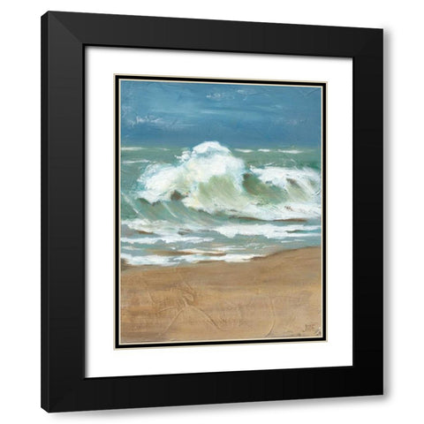 Waves II Black Modern Wood Framed Art Print with Double Matting by Reynolds, Jade