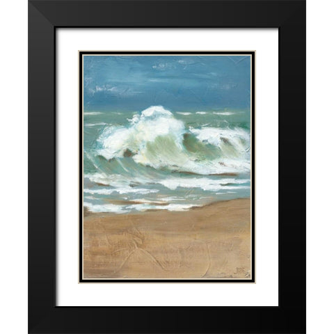 Waves II Black Modern Wood Framed Art Print with Double Matting by Reynolds, Jade