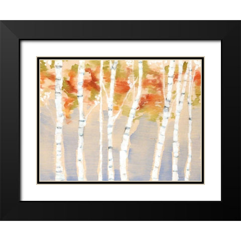 Swaying Birches II Black Modern Wood Framed Art Print with Double Matting by Goldberger, Jennifer