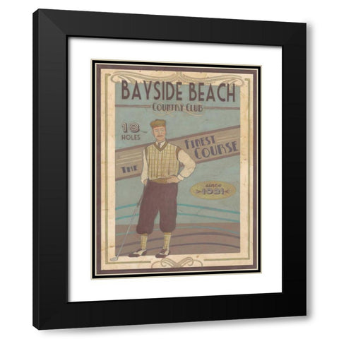 Retro Golf II Black Modern Wood Framed Art Print with Double Matting by Vess, June Erica