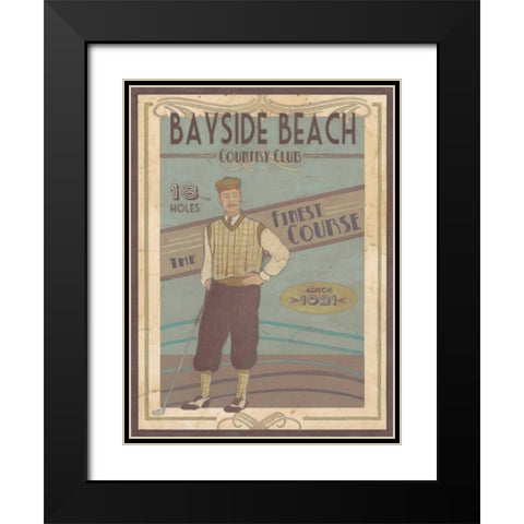 Retro Golf II Black Modern Wood Framed Art Print with Double Matting by Vess, June Erica