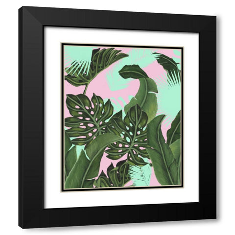 Neon Jungle I Black Modern Wood Framed Art Print with Double Matting by McCavitt, Naomi