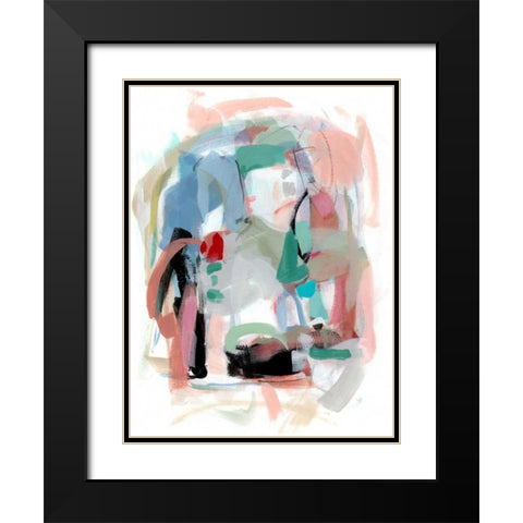 Summer Coral I Black Modern Wood Framed Art Print with Double Matting by Long, Christina