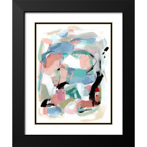 Summer Coral II Black Modern Wood Framed Art Print with Double Matting by Long, Christina