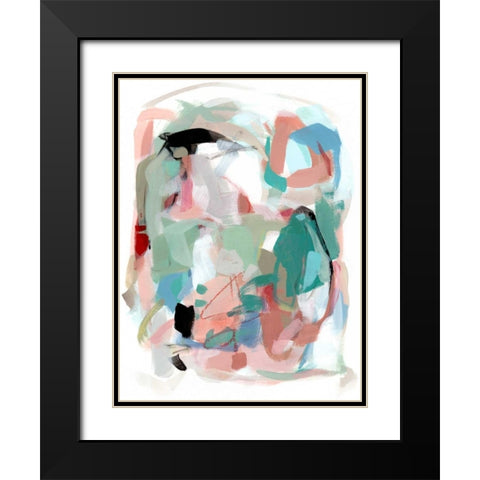 Summer Coral III Black Modern Wood Framed Art Print with Double Matting by Long, Christina