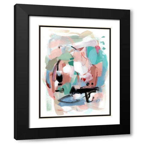 Summer Coral IV Black Modern Wood Framed Art Print with Double Matting by Long, Christina