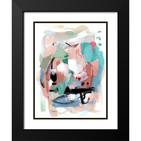 Summer Coral IV Black Modern Wood Framed Art Print with Double Matting by Long, Christina