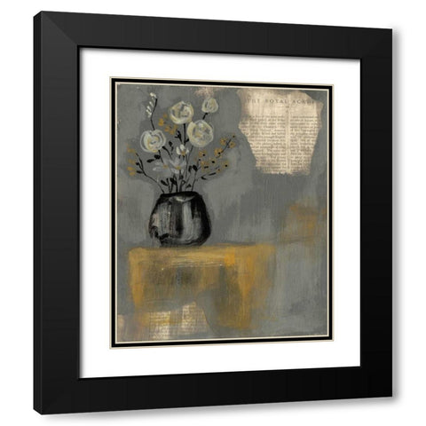 Floral Salon II Black Modern Wood Framed Art Print with Double Matting by Goldberger, Jennifer