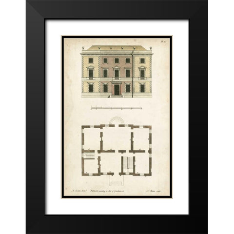 Design for a Building I Black Modern Wood Framed Art Print with Double Matting by Addison, J.