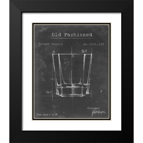 Barware Blueprint I Black Modern Wood Framed Art Print with Double Matting by Harper, Ethan