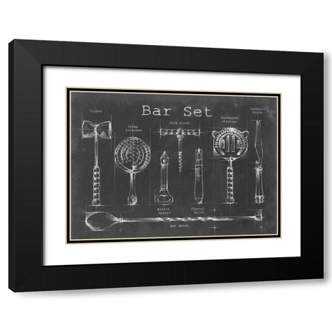 Bar Set Black Modern Wood Framed Art Print with Double Matting by Harper, Ethan