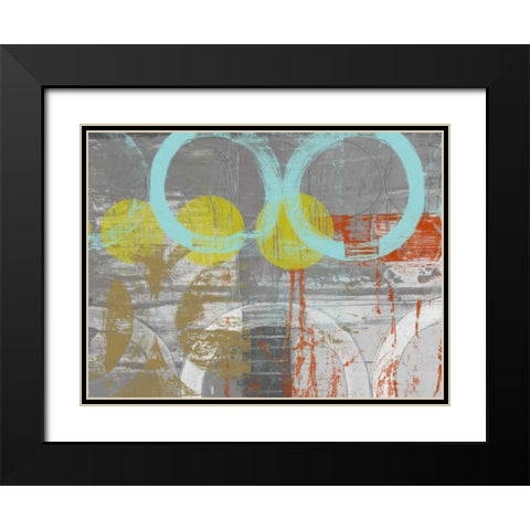 Linked Orbs I Black Modern Wood Framed Art Print with Double Matting by Goldberger, Jennifer