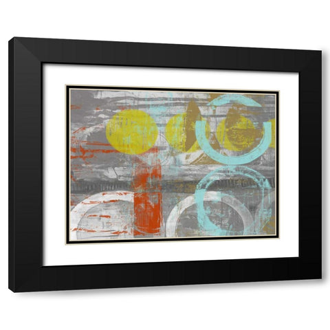 Linked Orbs II Black Modern Wood Framed Art Print with Double Matting by Goldberger, Jennifer