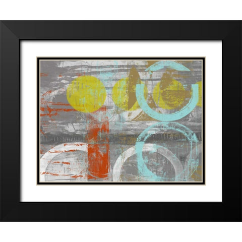 Linked Orbs II Black Modern Wood Framed Art Print with Double Matting by Goldberger, Jennifer