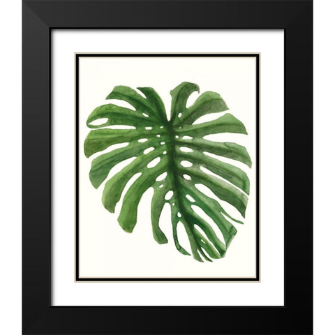 Tropical Breeze Leaves I Black Modern Wood Framed Art Print with Double Matting by McCavitt, Naomi