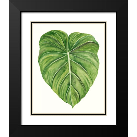 Tropical Breeze Leaves II Black Modern Wood Framed Art Print with Double Matting by McCavitt, Naomi