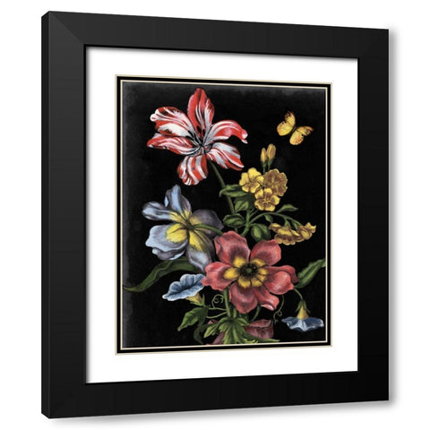 Dark Floral I Black Modern Wood Framed Art Print with Double Matting by McCavitt, Naomi
