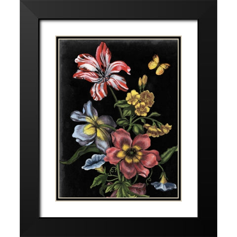 Dark Floral I Black Modern Wood Framed Art Print with Double Matting by McCavitt, Naomi