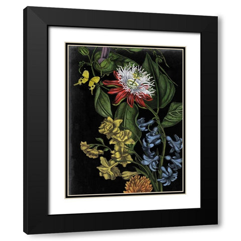 Dark Floral III Black Modern Wood Framed Art Print with Double Matting by McCavitt, Naomi