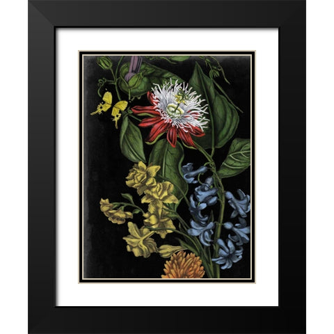 Dark Floral III Black Modern Wood Framed Art Print with Double Matting by McCavitt, Naomi