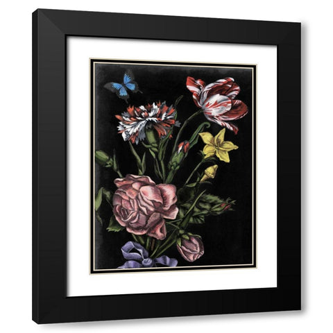 Dark Floral IV Black Modern Wood Framed Art Print with Double Matting by McCavitt, Naomi