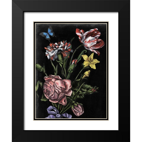 Dark Floral IV Black Modern Wood Framed Art Print with Double Matting by McCavitt, Naomi