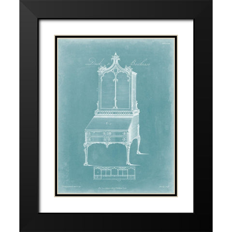 Chippendale Desk and Bookcase II Black Modern Wood Framed Art Print with Double Matting by Chippendale, Thomas