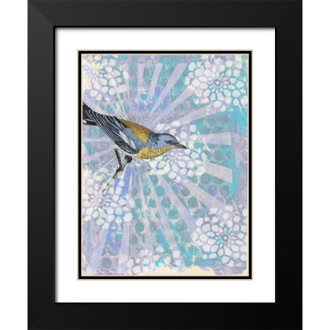 Songbird Batik I Black Modern Wood Framed Art Print with Double Matting by McCavitt, Naomi