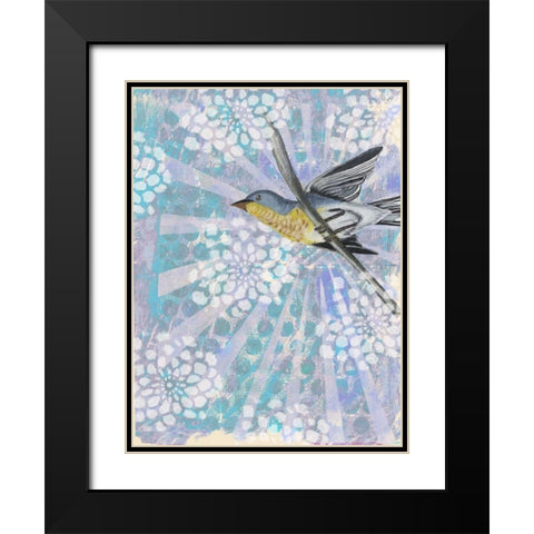 Songbird Batik II Black Modern Wood Framed Art Print with Double Matting by McCavitt, Naomi