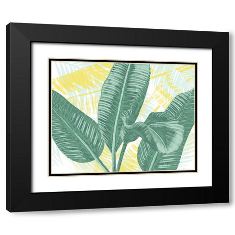 Illustrated Palms II Black Modern Wood Framed Art Print with Double Matting by Popp, Grace