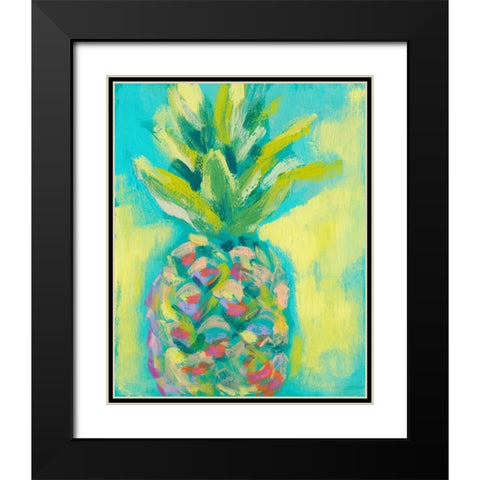 Vibrant Pineapple II Black Modern Wood Framed Art Print with Double Matting by Goldberger, Jennifer