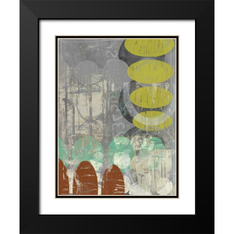 Circles Circle II Black Modern Wood Framed Art Print with Double Matting by Goldberger, Jennifer