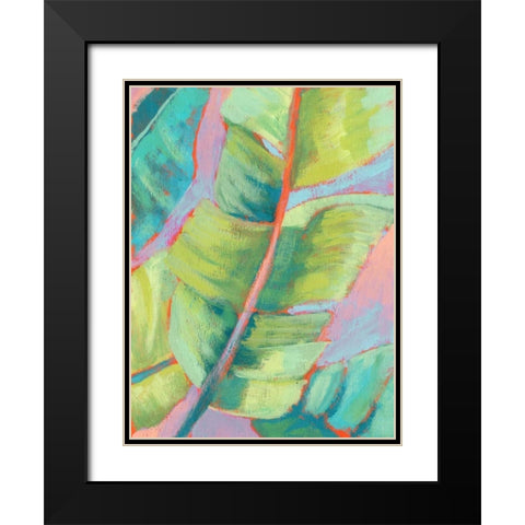 Vibrant Palm Leaves II Black Modern Wood Framed Art Print with Double Matting by Goldberger, Jennifer