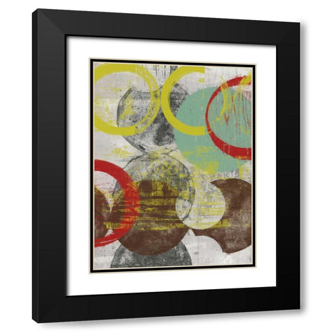 Layers and Circles I Black Modern Wood Framed Art Print with Double Matting by Goldberger, Jennifer
