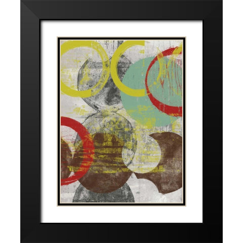Layers and Circles I Black Modern Wood Framed Art Print with Double Matting by Goldberger, Jennifer