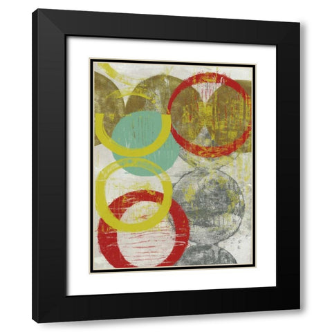 Layers and Circles II Black Modern Wood Framed Art Print with Double Matting by Goldberger, Jennifer