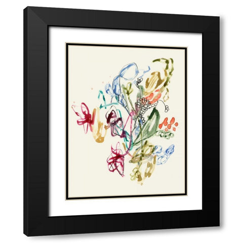 Scribble Arrangement II Black Modern Wood Framed Art Print with Double Matting by Goldberger, Jennifer