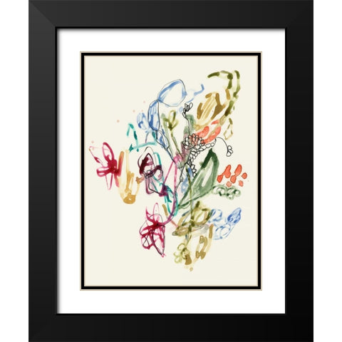 Scribble Arrangement II Black Modern Wood Framed Art Print with Double Matting by Goldberger, Jennifer